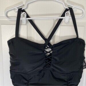 NWT Torrid Swimsuit Lattice Front Cage One Piece Ruche Wireless SZ 3X